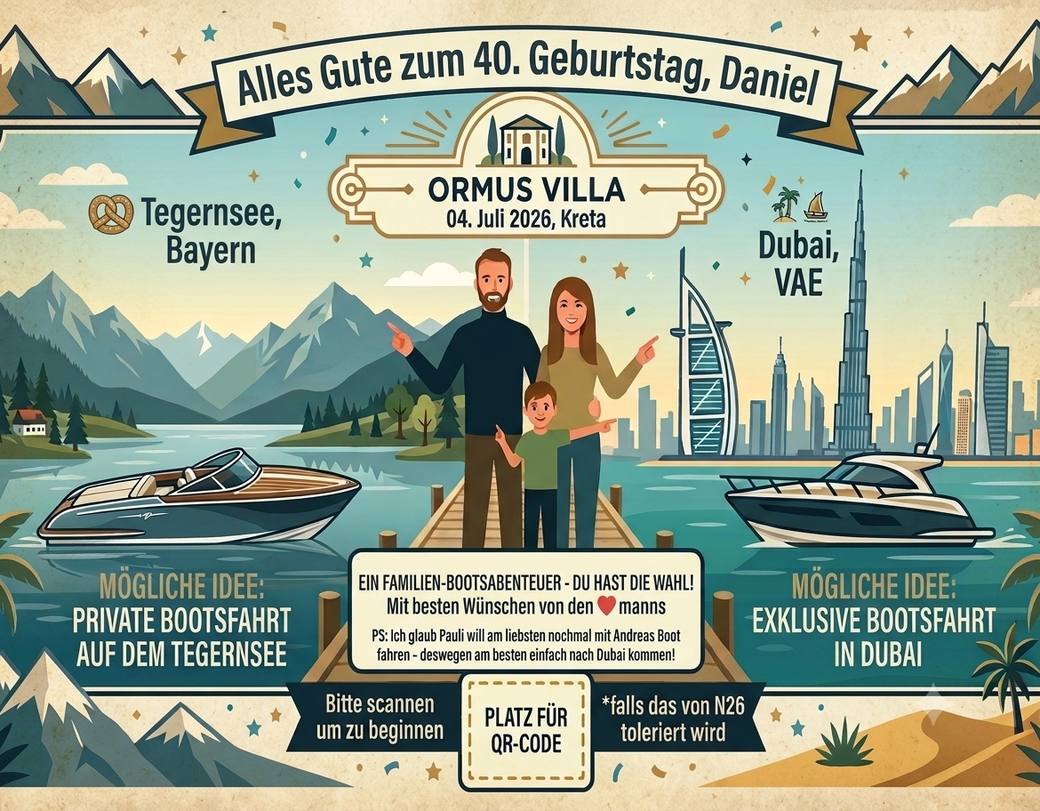 Gutschein f&uuml;r Daniel zum 40. Geburtstag